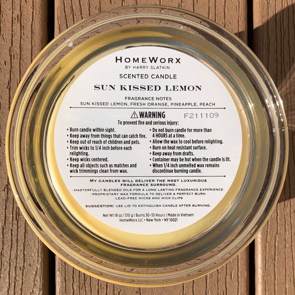 🆕SUN KISSED LEMON HARRY SLATKIN HOMEWORX 4 WICK, 18oz CANDLE NWTS! - Picture 4 of 5